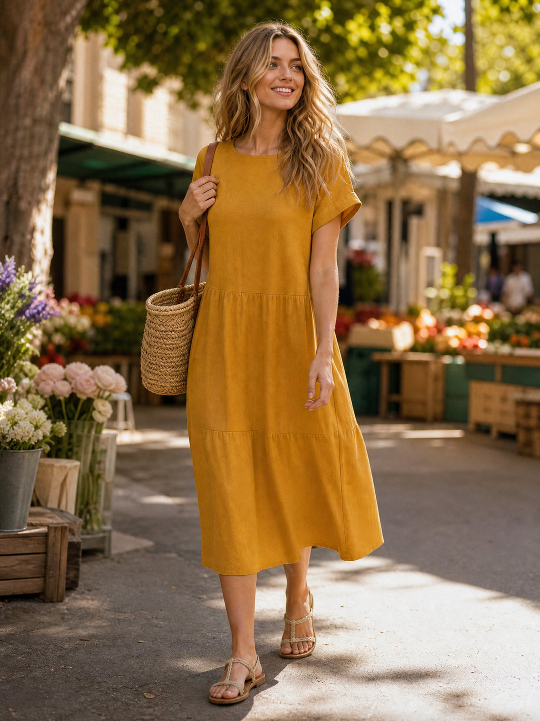 Lässiges Midi-Freizeitkleid für den Alltag